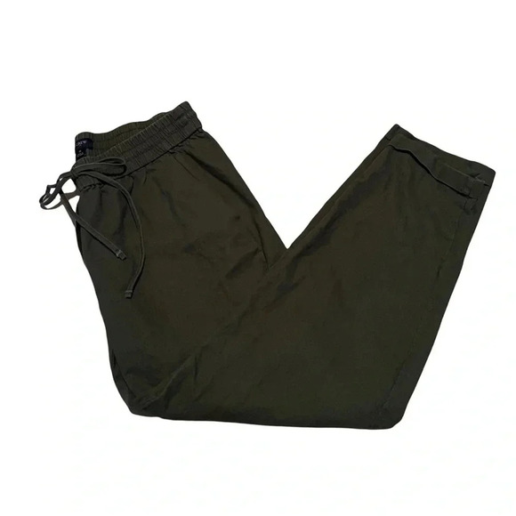 J.Crew Women Linen Blend Pants Green Size 6 Cropped Cuffed Hems BOHO Comfy - Picture 1 of 5